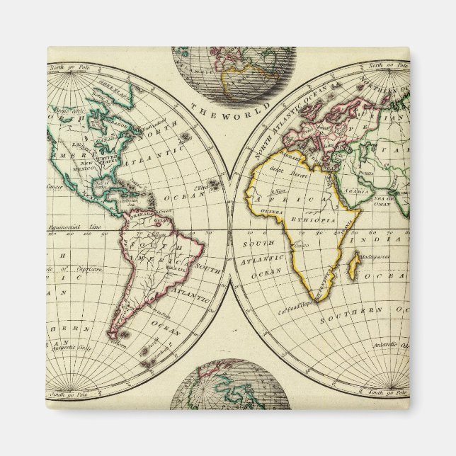 Íman O mundo com fronteiras continentais (Frente)