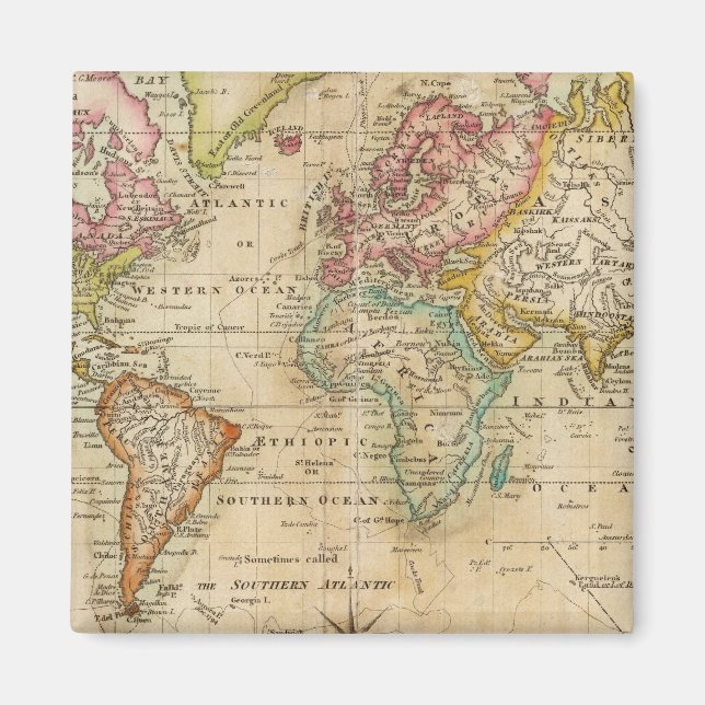 Íman O Mundo em Projeção do Mercador (Frente)