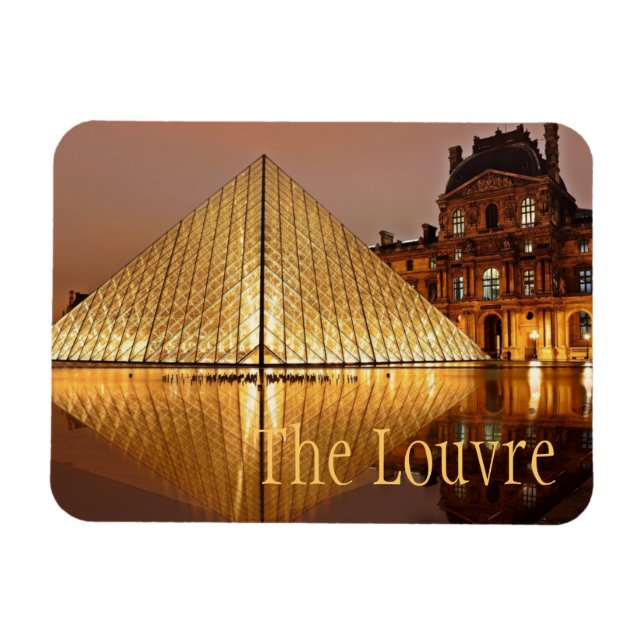 Íman O Museu do Louvre na Noite, Paris, França (Horizontal)