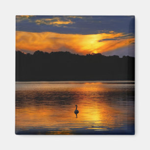 Íman O nascer do sol no lago, fotografia cênica,