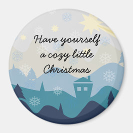 Íman O Natal acolhedor deseja o ímã retro do presente