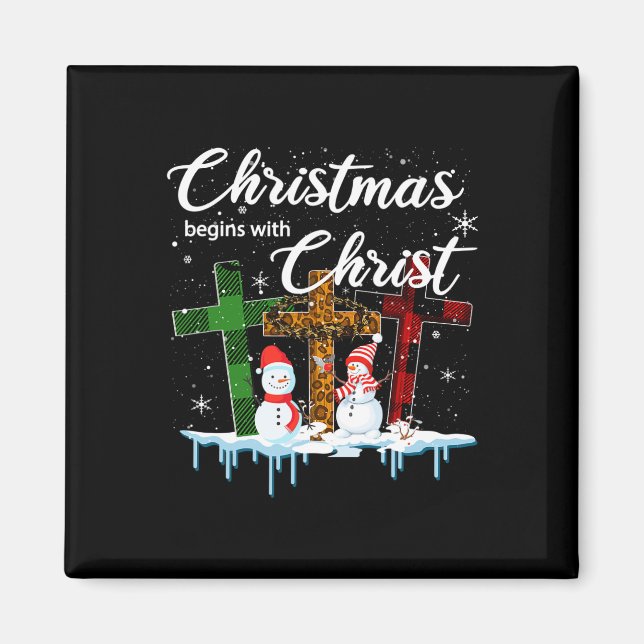 Íman O Natal Começa Com Presentes De Xmas De Cristo (Frente)