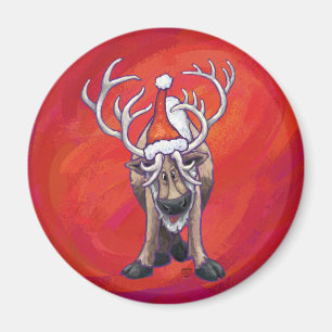 Íman O Natal Da Reindeer Em Vermelho