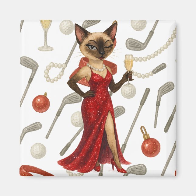 Íman O Natal do Golf temia para amantes de Gato Siamês (Frente)