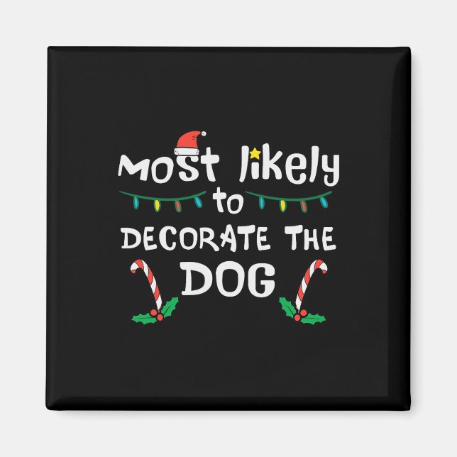 Íman O Natal Provavelmente Decora Os Cachorros Da Famíl (Frente)