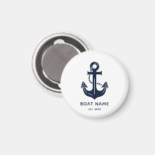 Íman O Nome do Seu Barco Âncora Azul 