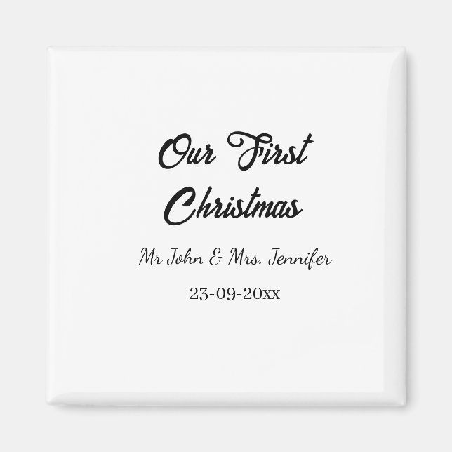 Íman O nosso primeiro Natal, Sr. e Sra. casal, data (Frente)