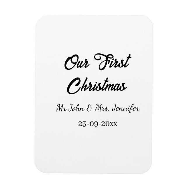 Íman O nosso primeiro Natal, Sr. e Sra. casal, data (Vertical)