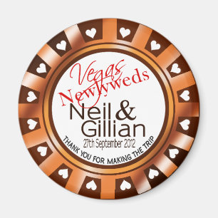 Íman O novo casal Casino Chip Magnet, de Gillian, em Ve