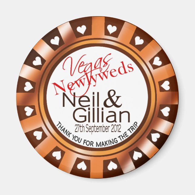 Íman O novo casal Casino Chip Magnet, de Gillian, em Ve (Frente)