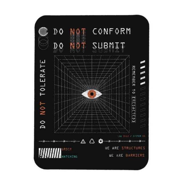 Íman O Observador - Design de Streetwear Techno-Brutali (Vertical)