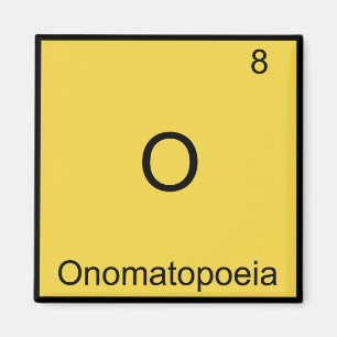 Íman O - Onomatopeia Símbolo de Elemento de Química Div