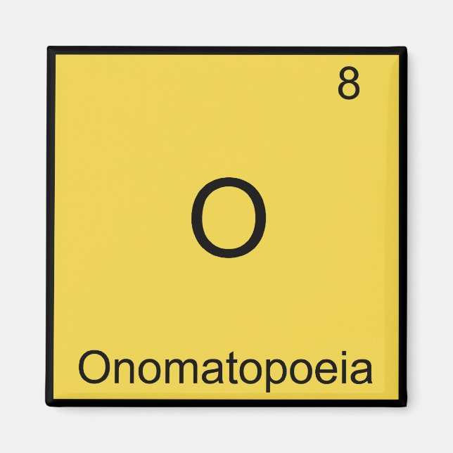 Íman O - Onomatopeia Símbolo de Elemento de Química Div (Frente)