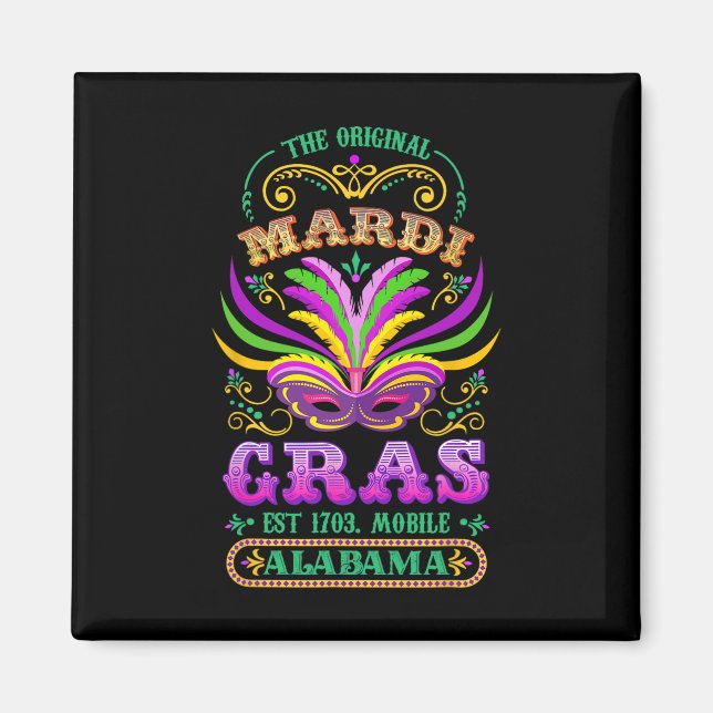 Íman O original Mardi Gras Mobile Alabama 1703 (Frente)