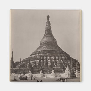 Íman O pagode de Shwedagon em Rangoon, Burma, c.1860