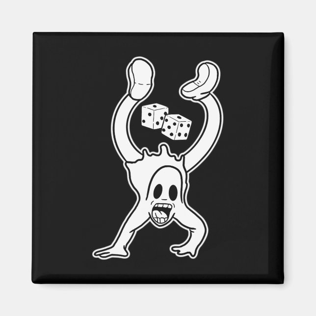 Íman O Palhaço Ghost Lucky Dice Handstand Gothic Cartoo (Frente)