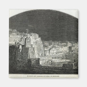 Íman O panorama novo de Burford de Nápoles pelo luar