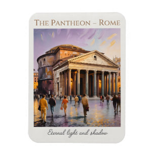 Íman O Panteão Roma Itália Aquarela Viagem Vintage