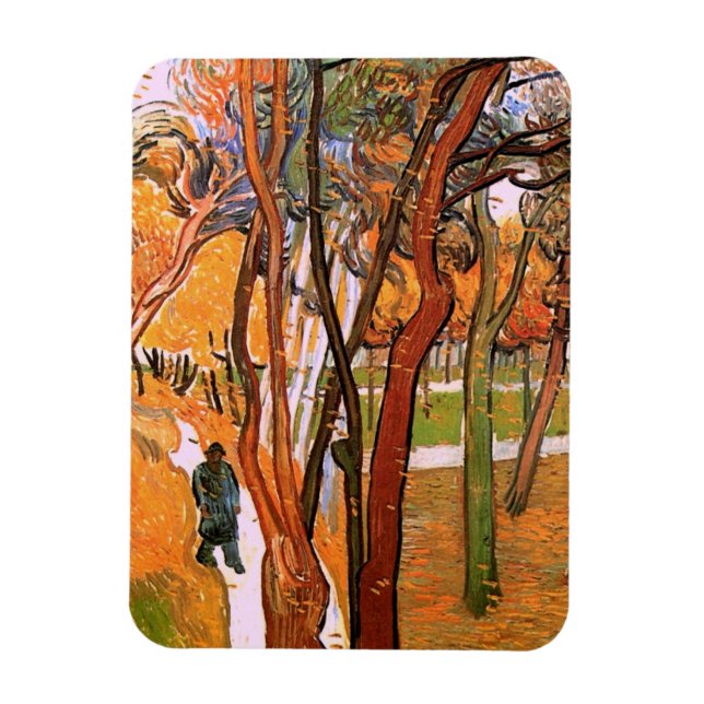 Íman O Passeio: Folhas Caindo de Vincent van Gogh (Vertical)