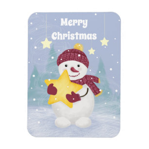 Íman O Pastel bonito cola Snowman segurando uma estrela