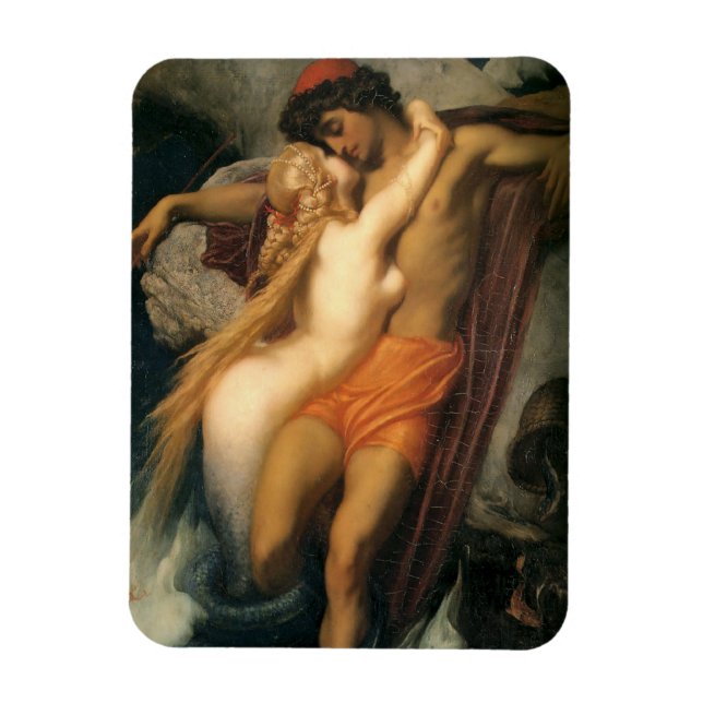 Íman O pescador e o Siren [Frederic Leighton] (Vertical)