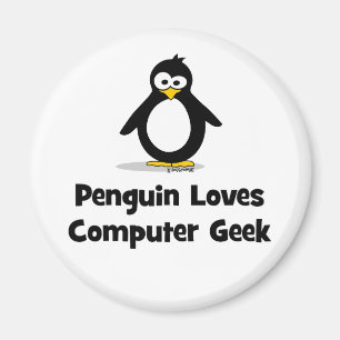 Íman O pinguim ama o geek do computador