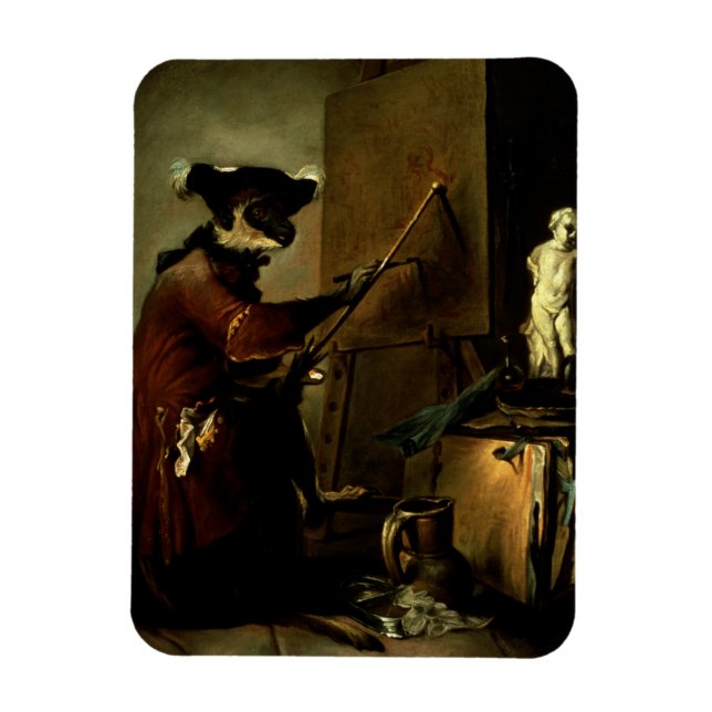 Íman O Pintor Macaco, 1740 (óleo na canvas) (Vertical)