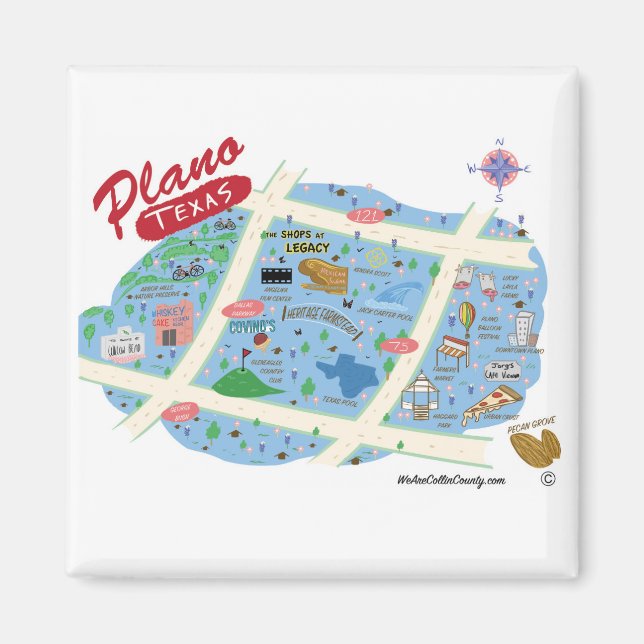 Íman O Plano Texas Magnet (Frente)