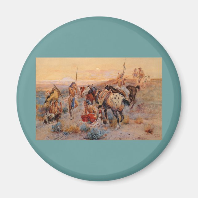 Íman O primeiro vagão de Charles M. Russell (1908) (Frente)
