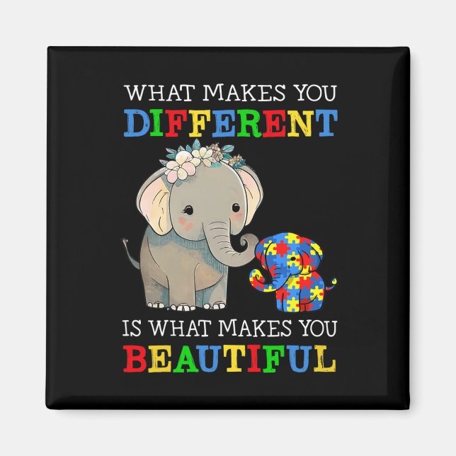 Íman O Que Te Faz Diferente Elefante Mãe Autismo Sabe (Frente)