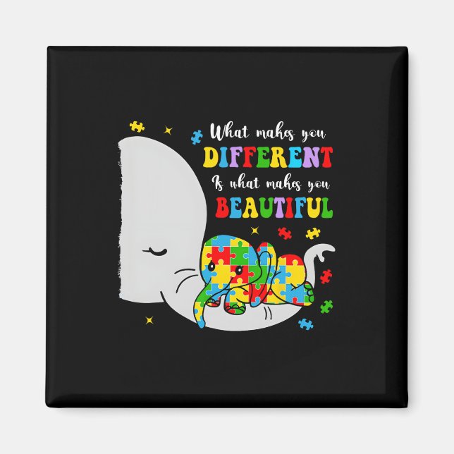 Íman O Que Te Torna Diferente Bela Autismo Elefante (Frente)