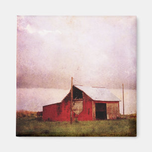 Íman O Red Barn no Sunset