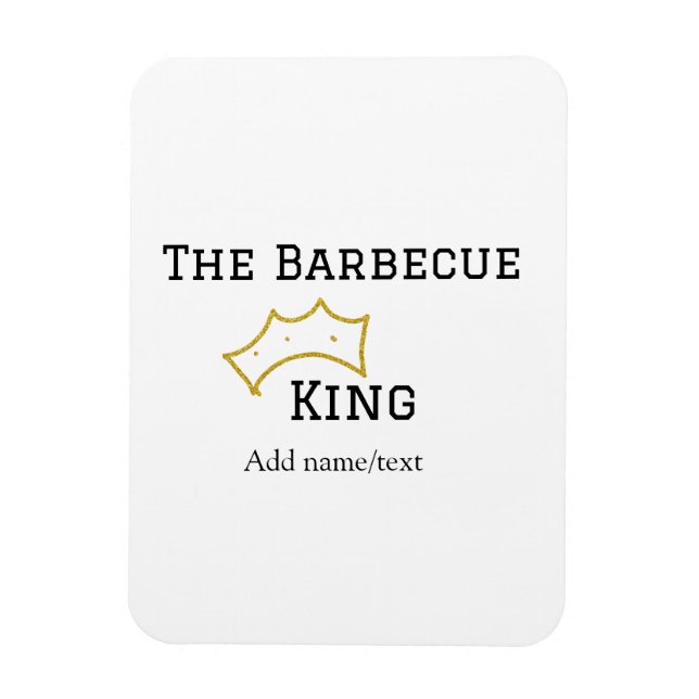 Íman O rei do churrasco coroa adicionar nome texto cozi (Vertical)