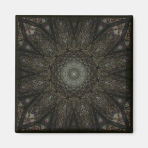 Íman O Relógio Quadrado Horas Mandala