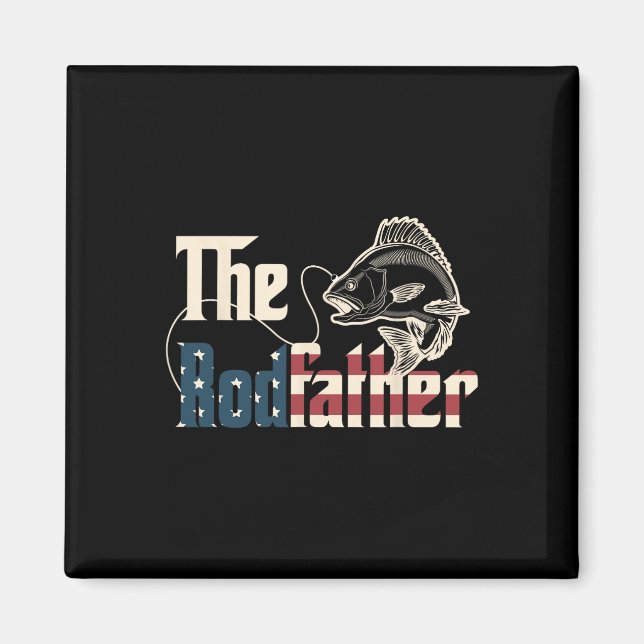 Íman O Rodfather Retro Groovy Amante da Pesca Presentes (Frente)