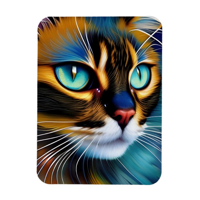 Íman O rosto de um belo ponto de Lynx Siamese (Vertical)