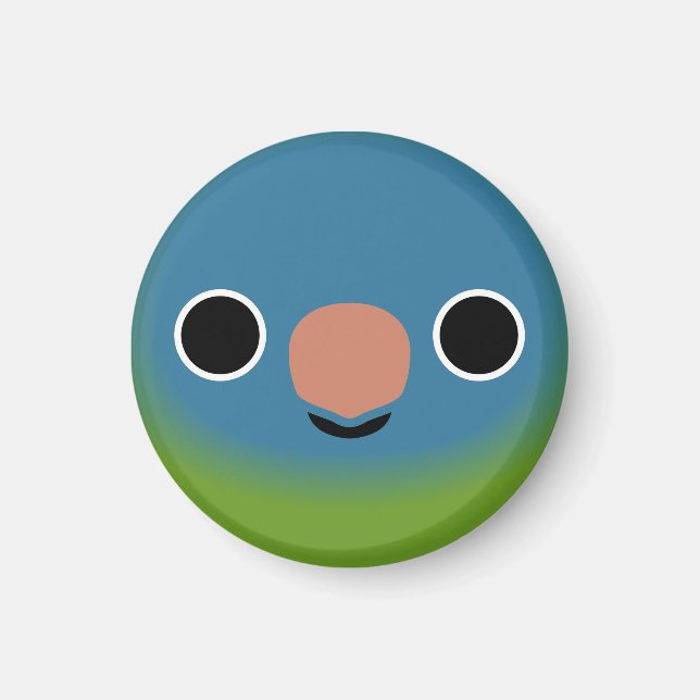 Íman O rosto de um periquito azul-coroado (Frente)