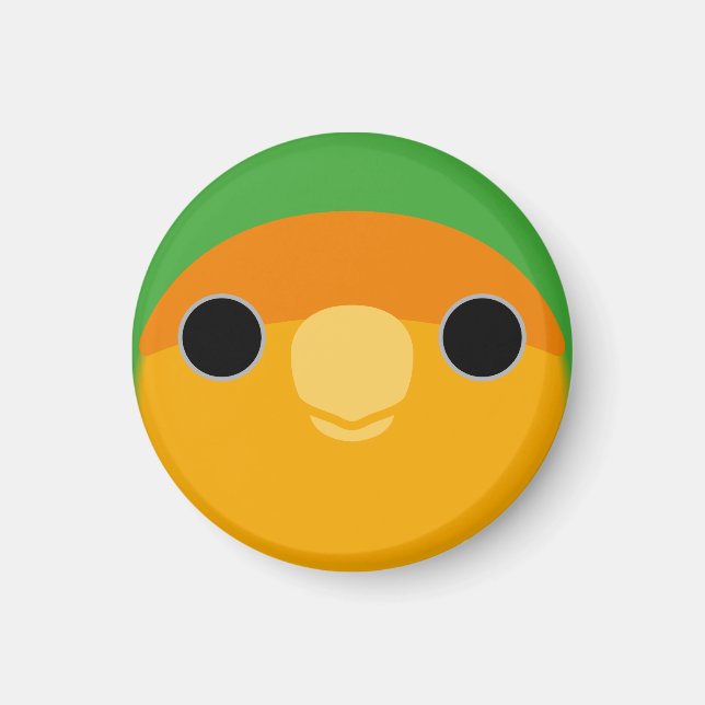 Íman O rosto de um pombinho de cara laranja (Frente)