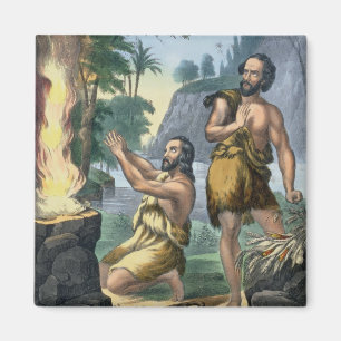 Íman O sacrifício de Cain e de Abel, de um impressão