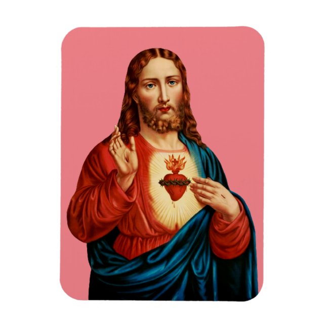 Íman O Sagrado Coração de Jesus Retrato de Arte Fina (Vertical)