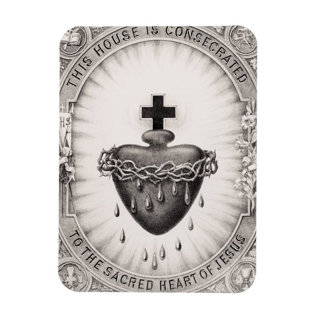 Íman O Sagrado Coração de Jesus Símbolo Divino (Vertical)