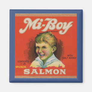 Íman O salmão rosa mi-Boy 1930 pode ser rotulado