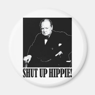 Íman O senhor Winston Churchill diz o Hippie acima