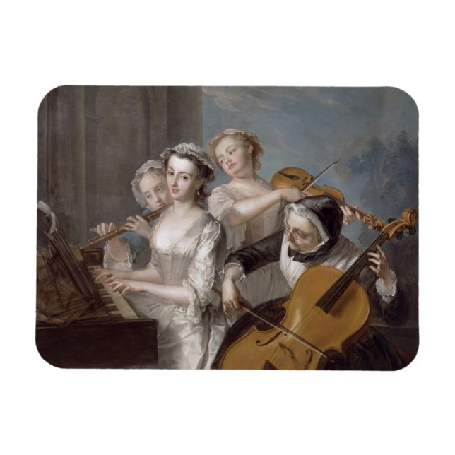 Íman O sentido da audição, c.1744-7 (óleo na canvas) (Horizontal)