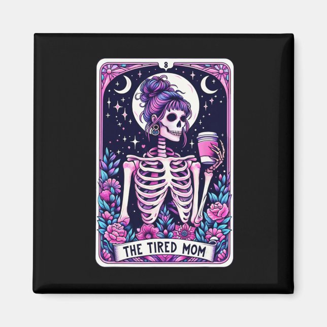 Íman O Skeleton do Cartão Tarot da Mãe Cansado (Frente)