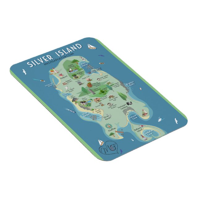 Íman O Steeles na Ilha Silver Magnet Flexível (Lado Direito)