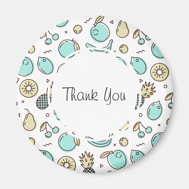 Íman O Sumário De Padrões De Fruta Bonito, Obrigado (Frente)