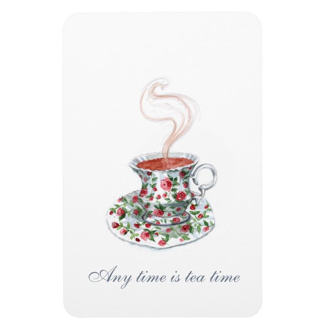 Íman O tempo todo é hora de chá Tea Slogan Cote Vintage (Vertical)