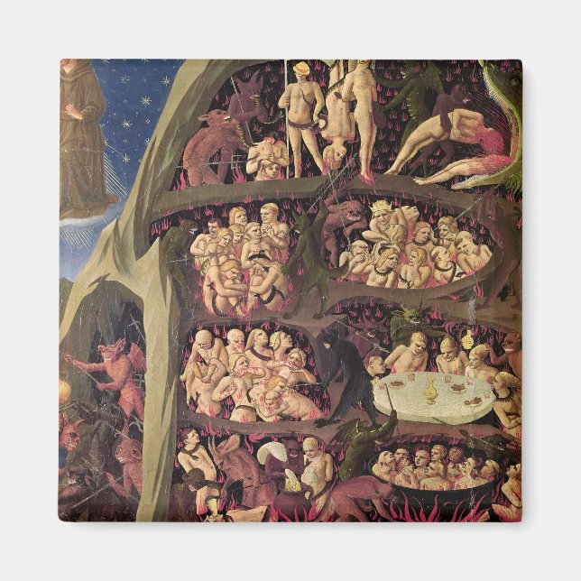 Íman O último julgamento, detalhe do inferno, c.1431 (Frente)