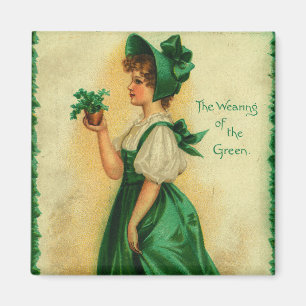 Íman "O Uso do Verde" cartão antigo, 1907